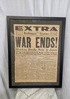 Framed War Ends Ww2 1945 San Francisco Examiner Newspaper Wwii Vintage