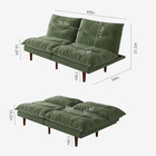 Futon Sofa Bed  69 Inch Futon Couch With Adjustable Backrest  Corduroy Convertib