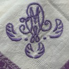 Vintage Linen Napkins Purple Floral Lobster Monogram M Lot Of 5 Square 12x12 Mcm