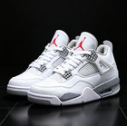 Nike Air Jordan 4   white Oreo   Men S Mid Top Retro Basktball Shoes