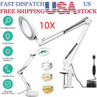 10x Magnifying Glass Desk Light Magnifier Led Lamp Reading Lamp   Base Clamp Us