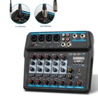 6 Channel Studio Audio Mixer Board Mixing Console Usb Bluetooth Stage Audio Mix