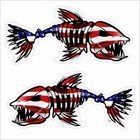 Skeleton Fish Usa Vinyl Stickers-car Truck Boat Decal Bone Fishing Hunting Fs844
