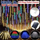288 Led Solar Lights Meteor Shower Rain Tree String Fairy Light Outdoor Party