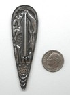  5028p Antiqued Sterling Silver Plated Reverse Teardrop Crane Pin 