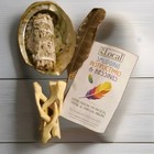 Smudge Kit Gift Box  Abalone Shell  4  Stand  White Sage Stick   Palo Santo
