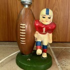 Vintage 1974 Sears  Roebuck   Company Football Player Ceramic Lamp