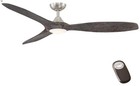Canterbury 60 In  Led Indoor Brushed Nickel Ceiling Fan W Light Kit And Remote