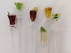 Cocktail Drink Topper Swizzle Stir Sticks Set Of 6 Plastic 7 5    Bar Accessories