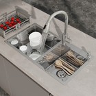 Stainless Steel Kitchen Sink 30  32  Drop In Top Mount Double Bowl With Faucet