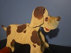 Vintage Antique Playful Dog Pup Pull Toy Dog Wagging Moving Tail And Ears