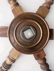 Vintage Wooden Ships Wheel 6 Spoke Brass Hub Nautical Wall Decor Maritime Large