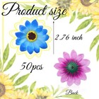 50 Pcs Artificial Sunflower Heads Deep Blue Silk Fake Flower Diy Decor 2 76 Inch