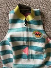 Billabong Surf Capsule Front Zip Wetsuit Us 6 Green Striped Shorty Swim Surf