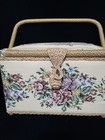 Azar Fabric And Wicker Sewing Craft Basket Portable Thread Needle Storage Box