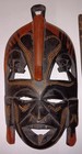 2 Small 8 5  Tall African Tribal Mask Hand Carved Wood Wall Decor Folk Art