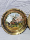 Vintage Round Brass Pictures Wall Decor Made In England Old World Lot 7 5 