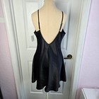 Delicates Vtg Jcpenney Black Satin Chemise Nightgown Slip Lingerie  Size M New