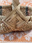 Vtg 15    Buttocks God s Eye Woven Egg Gathering Basket Primitive Green And Red