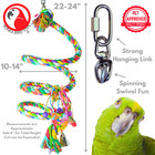 Bonka Bird Toys 1962 Huge Rope Boing Coil Charm Swing Swivel Parrot Cage Toy Pet
