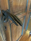 Cast Iron Hand Holder Barn Pocket Door Knob Pull Handle Hook Towel Coat Hanger