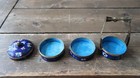 Antique Chinese Cloisonne Stacked Spice   Tea   Opium Jars 4  Excellent Cond 