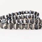 Black Dog Tooth Ruffle Trade Beads 30 Inch