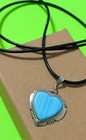 Navajo Otis Douglas Sterling Silver Turquoise Heart 925 Beveled Necklace Pendant