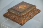 Nice Antique French Oak Dresser Box Hand Carved   Painted C 1900