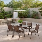7 Pieces Patio Garden Dining Set For 6 Outdoor Furniture Set W  Table Chairs