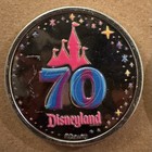 Disneyland 70th Anniversary Micke Mouse  Minnie 1 Coin Colored Coin   Medallions