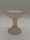 Vintage Light Pink Glass Pedestal Fairy Lamp Candle Holder Base Only 3 75  Tall