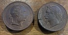 Vintage Portrait Medallions Emperors Franz Joseph  Napoleon Iii  Vienna Exp 1873