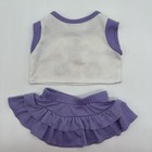 Build A Bear Purple Varsity Girl Top Ruffle Skirt Bead Sequin Teddy Clothes Set