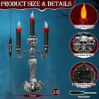   Extra Large   2 Pack Halloween Candelabra Led Flame Candles Holder Battery