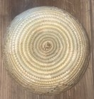 Handmade Woven Wicker Round Basket  Beige Natural Finish  Small 7 In