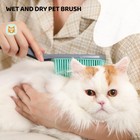 Conliwell Rubber Broom Carpet Rake For Pet Hair  Fur Iron Handle  Blue