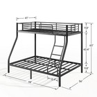 Sturdy Iron Loft Bunk Beds Frame Twin Over Full Sizes W Guardrail Ladder Slats