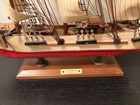 Vintage Wooden Clipper Ship Model  siglo Xix  3-masted Tall Sailing Boat 22 
