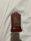 Vintage Tin Kitchen Match Box Holder Wall Mount Red