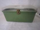 Vintage Wil-hold Wilson Large Sewing Box Avocado Green Plastic With Tray Usa