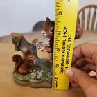 Vtg Squirrel   Baby Rustic Decor Ceramic Figurine Woodland Animals Made Tiawan 