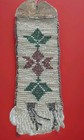 Early Native American Indian Handmade Buckskin Seed Beaded Fringed Watch Fob 6 