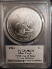 2024  1 American Silver Eagle Pcgs Ms70 Fdoi Legends Of Life Trevor Hoffman