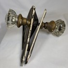Antique Vintage Door Set Art Deco Backplate Glass Knob Mortise Lock No Key