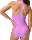 Speedo Womens Fitness Hydraline One Piece Swim Suit  Zip Neon Violet  large 