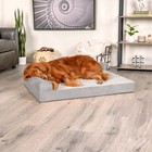 Pet Products Jumbo Embossed Faux Fur   Suede Orthopedic Deluxe L-chaise Dog Bed