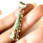 Navajo Inlay Pendant  8 Mine Turquoise Sterling 1 5in Signed Francisco Native