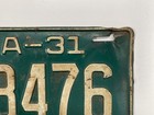 Georgia 1931 License Plate Original Paint H 3476