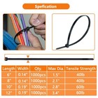 1000pcs Black Zip Ties 8 Inch Bulk Cable Ties 8 In Heavy Duty Outdoor Nylon